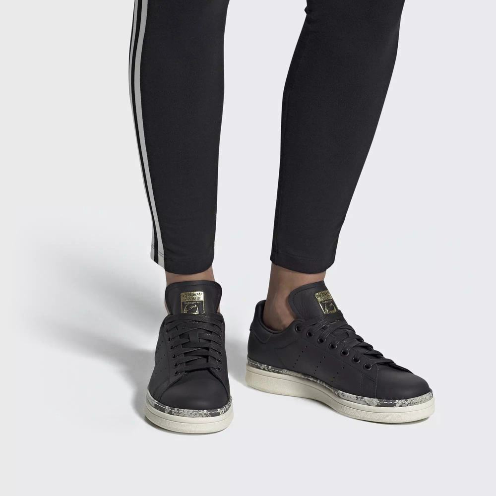 Adidas Stan Smith New Bold Tenis Negros Para Mujer (MX-57922)